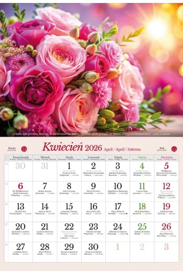Kalendarz 2026 �cienny albumowy KSA.V3 Romantyczne bukiety