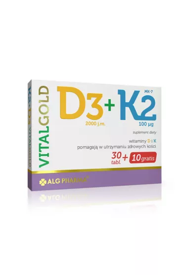 Alg Pharma D3+K2 Vitalgold Suplement diety 40 tab.