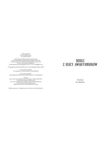 Przygody dzieci z ulicy Awanturnik�w - Astrid Lindgren