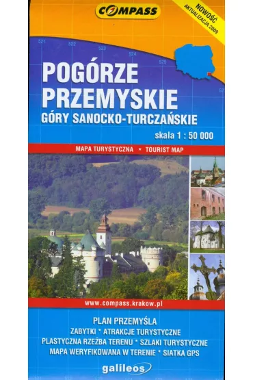 Pog�rze Przemyskie G�ry Sanocko-Turcza�skie Mapa turystyczna 1:50 000