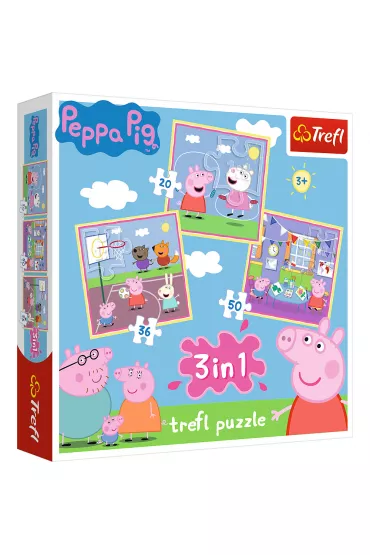 Puzzle 3w1 (20+36+50 el.) Zabawy w szkole Trefl