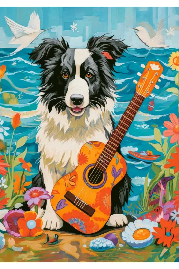 Puzzle 500 el. Collie, Guitar and the Sea Castorland