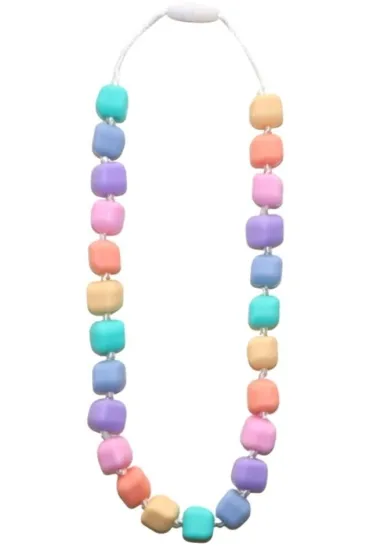 Silikonowy naszyjnik dla dziecka, Ksi�niczka na ziarnku grochu, pastelowy Jellystone Designs
