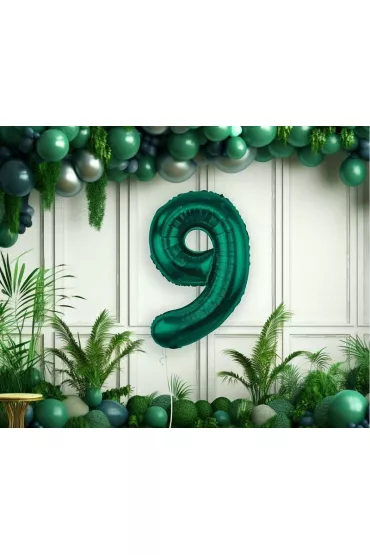 Godan Balon foliowy B&C cyfra 9 ziele� butelkowa 85cm