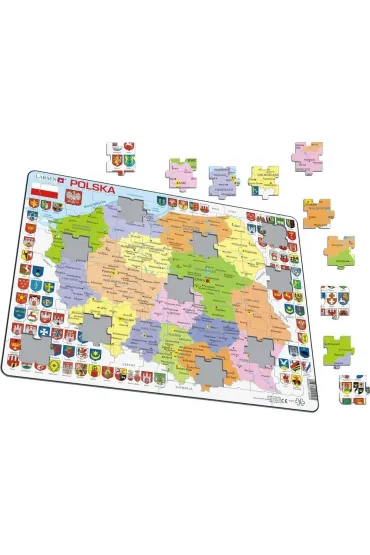 Puzzle 70 el. Mapa Polska polityczna Larsen