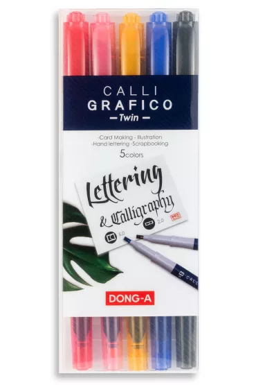 Dong-A Pisaki do kaligrafii dwustronny 2 mm/5mm 5 szt.