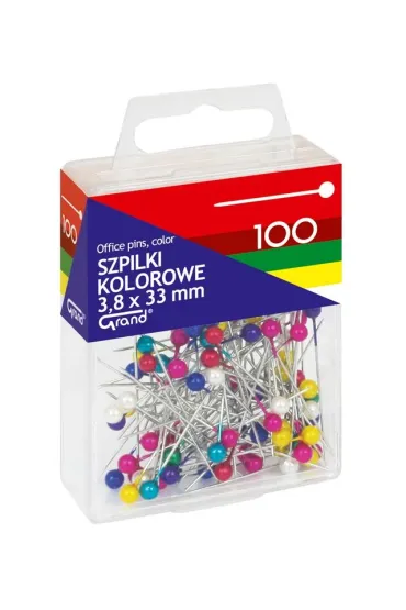 Kw Trade Szpilki kolorowe 3,8x33mm 100 szt.