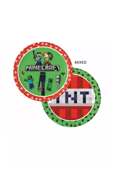 Talerzyki papierowe Minecraft 23cm 8 szt.