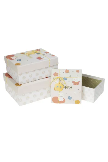 Rozette Zestaw pude�ek PUD-22194-PR 3 szt. (S: 16,5*14,5*8,5, M: 21,5*17,5*9,5, L: 25,5*20,5*10,5)