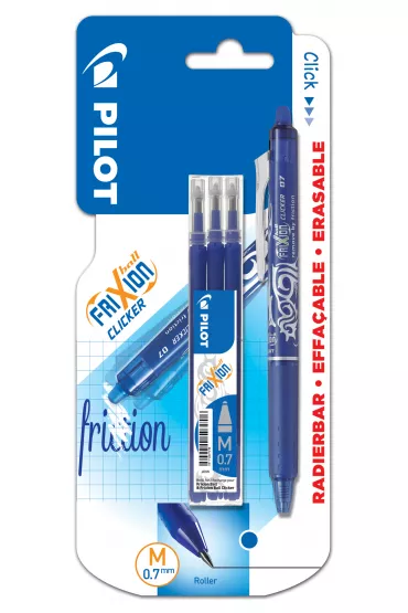 Pilot Pi�ro kulkowe Frixion Clicker niebieskie + wk�ady 0,7 mm