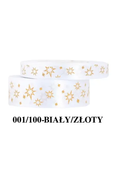 Pogotowie Florystyczno �lubne Wst��ka satynowa w gwiazdki 25mm/22mb