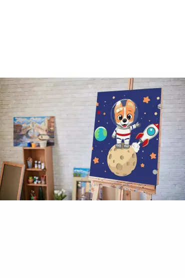 Twoje Hobby Malowanie po numerach - Pies astronauta 40x50cm