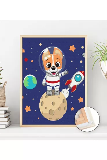 Twoje Hobby Malowanie po numerach - Pies astronauta 40x50cm
