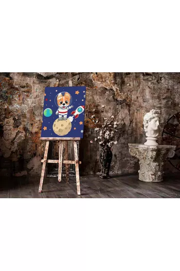 Twoje Hobby Malowanie po numerach - Pies astronauta 40x50cm