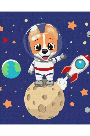 Twoje Hobby Malowanie po numerach - Pies astronauta 40x50cm