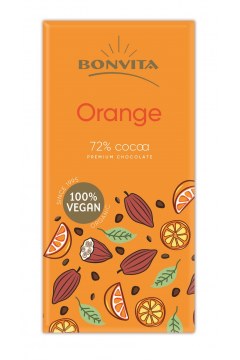 Bonvita Czekolada gorzka z kawakami pomaraczy fair trade bezglutenowa 100 g Bio
