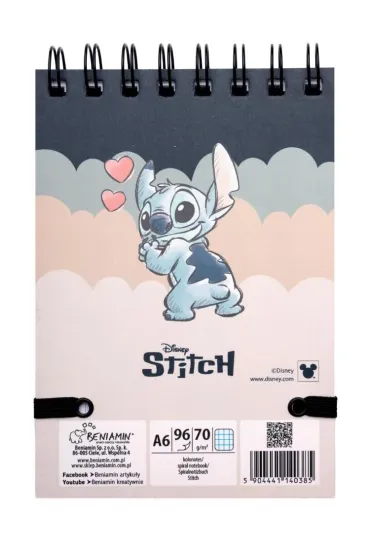 Ko�onotes A6 zamykany na gumk� Stitch kratka 96 kartek