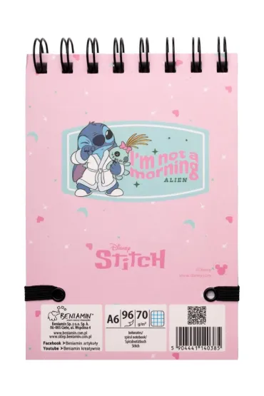 Ko�onotes A6 zamykany na gumk� Stitch kratka 96 kartek