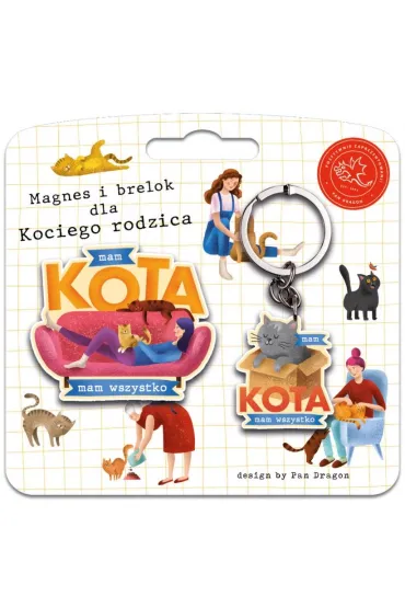 Pan Dragon Zestaw magnes + brelok Kot PORYS