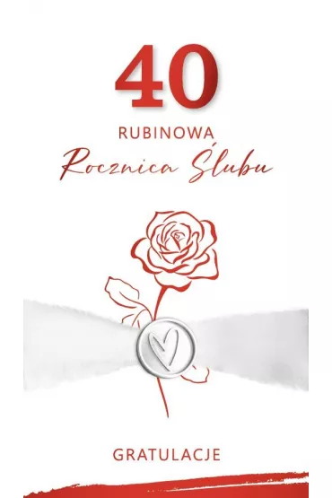 Armin Style Karnet Rocznica �lubu 40 - rubinowa