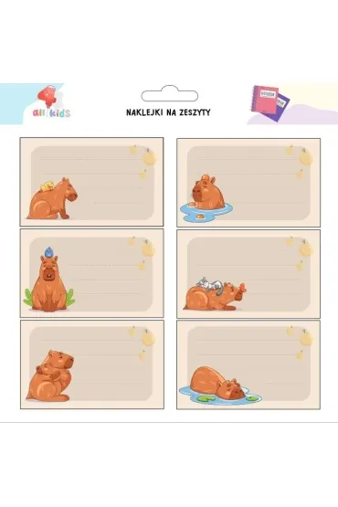 All4Kids Naklejki na szafk� i zeszyt Kapibara 2