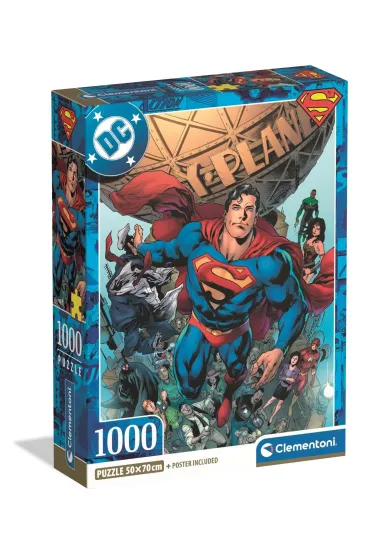 Puzzle 1000 el. Compact DC Superman Clementoni