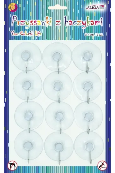 Przyssawki z haczykami 4cm 12 szt