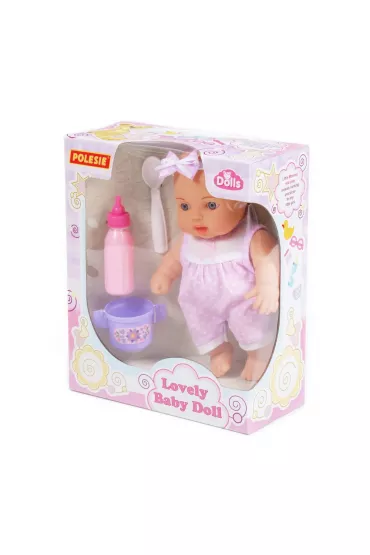 Polesie 78285 Lalka �wietny bobas 24cm + zestaw do karmienia 3 elementy, pude�ko