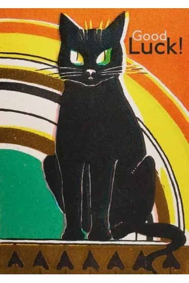 Madame Treacle Karnet B6 z kopert� Czarny kot Good Luck Vintage