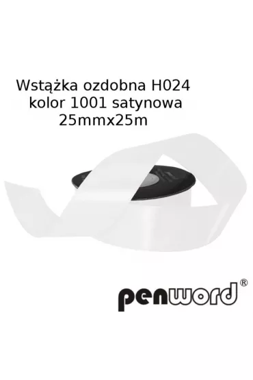 Polsirhurt Wst��ka ozdobna H024 25mmx25m satynowa bia�a 1001 Penword