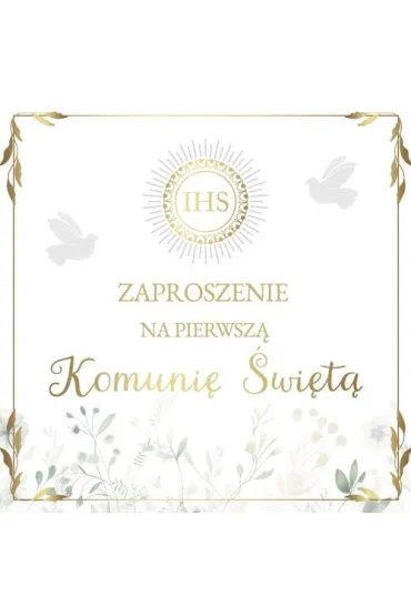 Armin Style ZAPROSZENIE KOMUNIA 130X130 Z KOP AS ZP-93 10 szt.