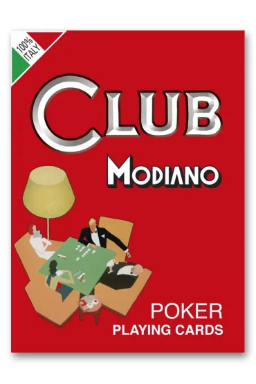 Poker Club, karty do gry, czerwony Modiano