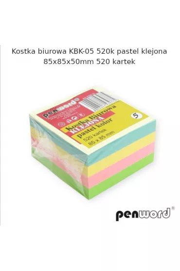 Penword Kostka biurowa pastel 85x85x50mm 520 kartek