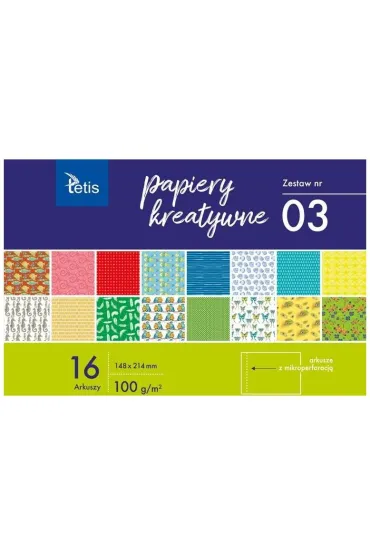 Tetis Papiery kreatywne A5 zestaw 3 16 kartek