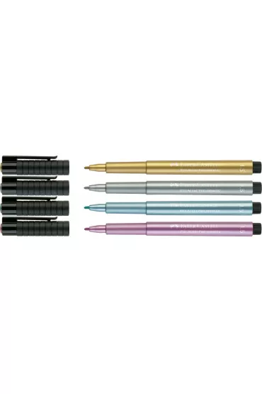 Faber-Castell Zestaw Pitt Artist Pen Handlettering metaliczne 4 szt.
