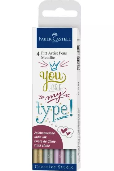 Faber-Castell Zestaw Pitt Artist Pen Handlettering metaliczne 4 szt.
