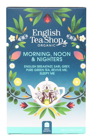 English Tea Shop Herbata Morning, Noon and Nighters, 5 smakw 20 x 1,95 g Bio