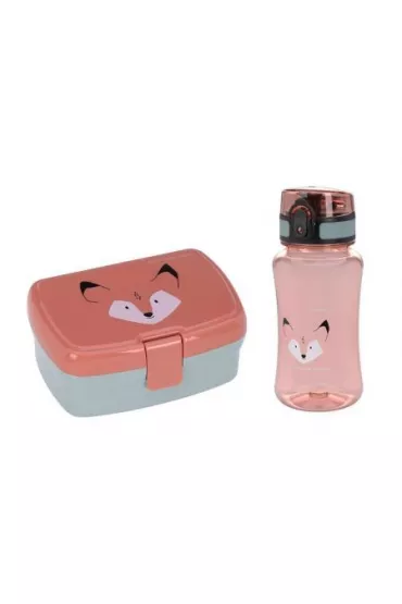 Lassig Zestaw na lunch Lunchbox + Tritanowa butelka - bidon 460 ml About Friends Lis