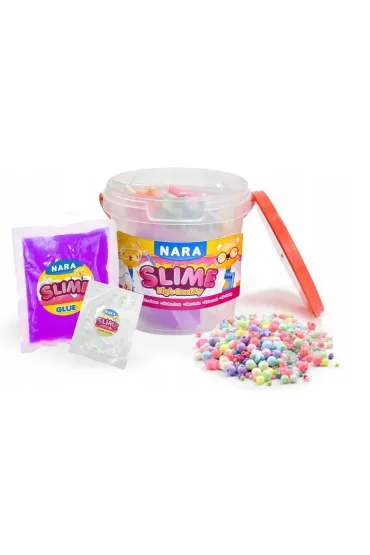 Zestaw Slime masa �elowa sensoryczna w wiaderku + koraliki + klej NARA Pilot