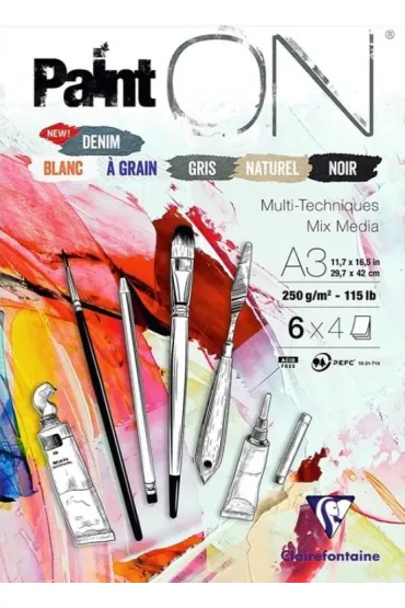 Clairefontaine Blok A3 papier�w 6 kolor�w 250g 24ark
