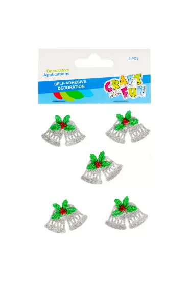 Craft with Fun Naklejki brokatowe dzwonki 5 szt.