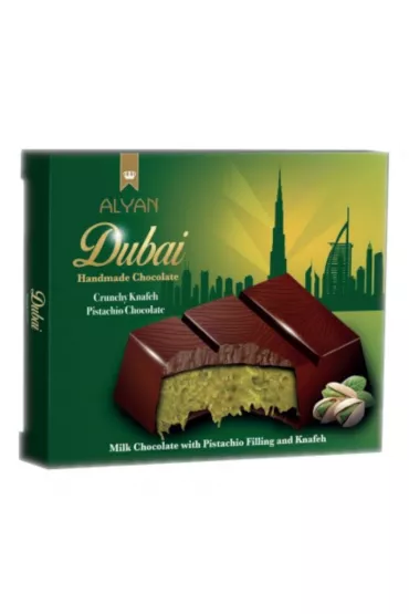 Alyan Dubajska Czekolada Mleczna z Nadzieniem Pistacjowym i Kunaf 100 g