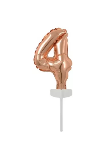 Amscan Balon foliowy mini cyfra 4 r�owe z�oto 8x12cm