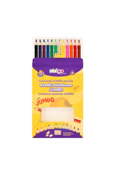 Strigo Kredki o��wkowe Jumbo tr�jk�tne z temper�wk� 12 szt.