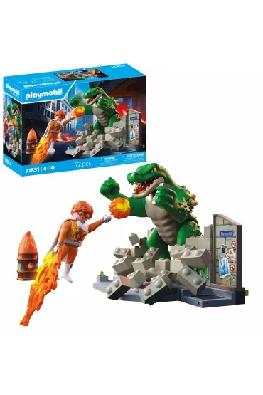 PLAYMOBIL Heroes Playmobil Bohaterski pojedynek z jaszczurem 71831
