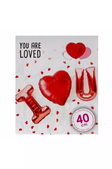 Arpex Balon foliowy napis I love U 40 cm