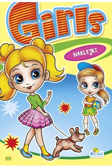 Kolorowanka z naklejkami. Girls. Dziewczynka z pieskiem