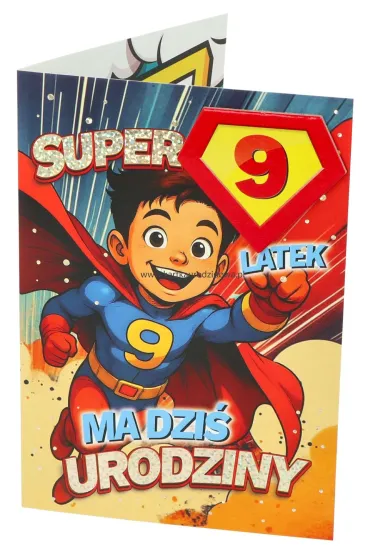 Yeku Karnet Urodziny 9 ch�opiec - Superbohater