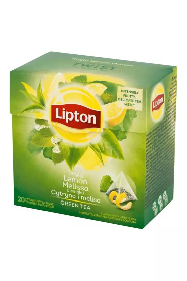 Lipton Zielona herbata Cytryna i Melisa 20 x 1,6 g