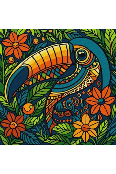 Ideyka Malowanie po numerach - Witra�. Tukan 30x30cm
